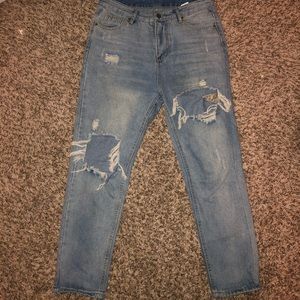 Light Distressed Boyfriend Jeans